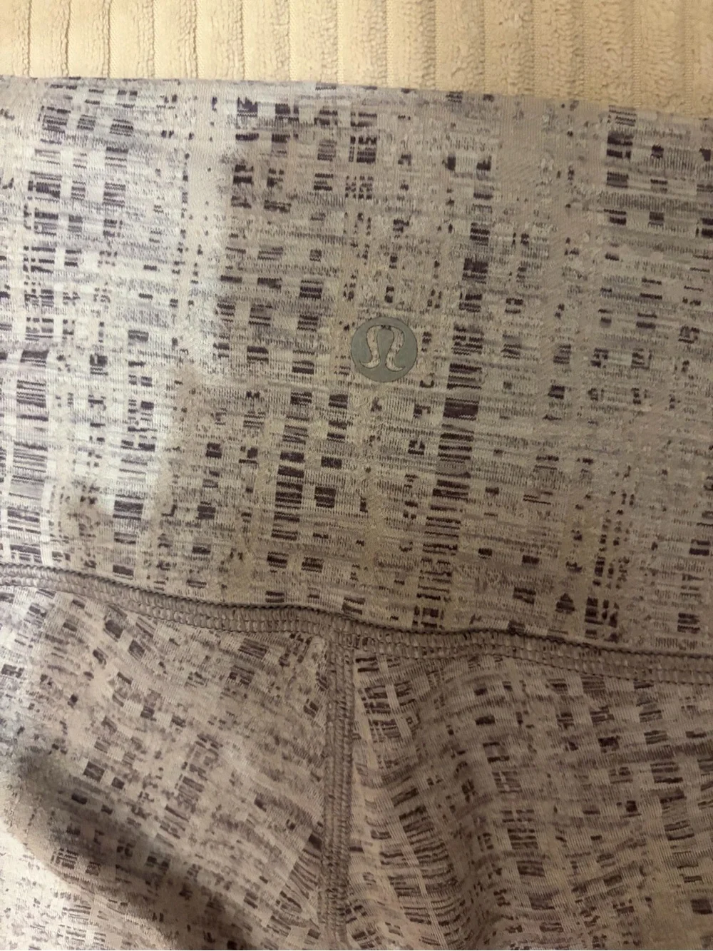 lululemon athletica Light Gray Patterned High-Rise Leggings